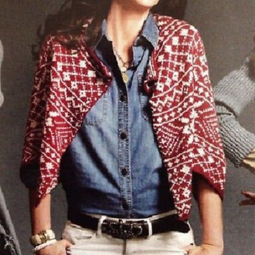 CAbi Fair Isle Cropped Cardigan 971 M